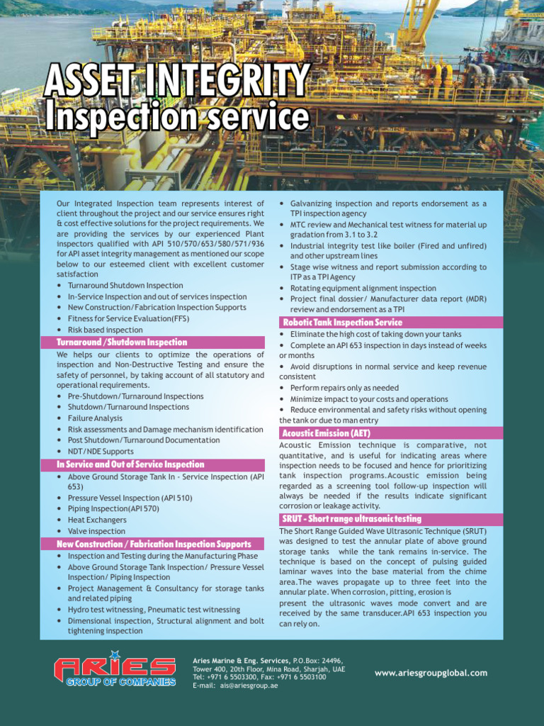 Asset Integrity Inspection Services | PDF | Risk | Usability