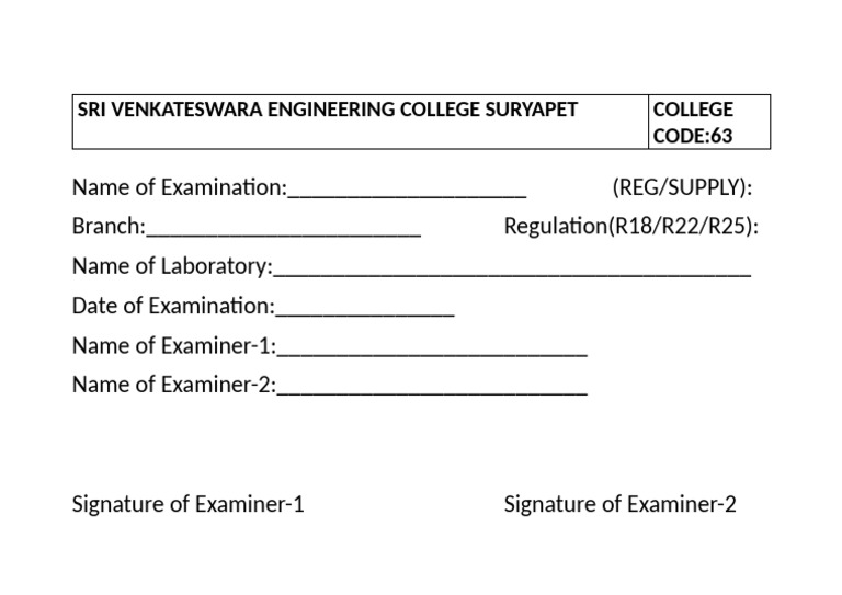 External Lab Covering Format | PDF