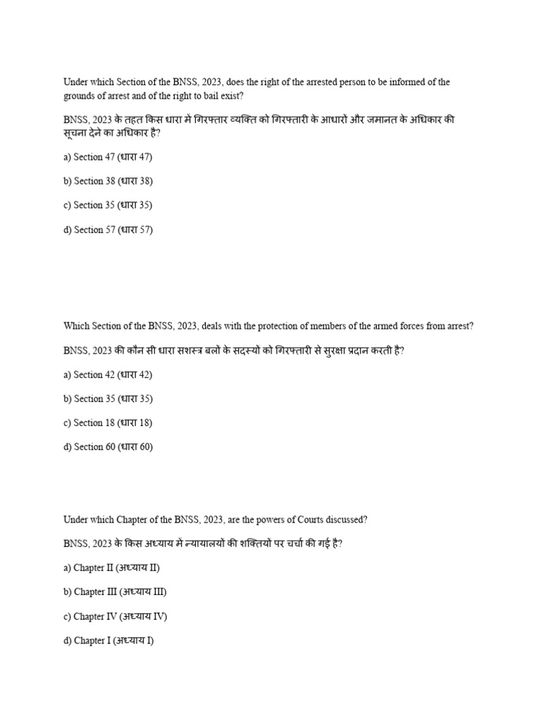 Bnss Questions | PDF