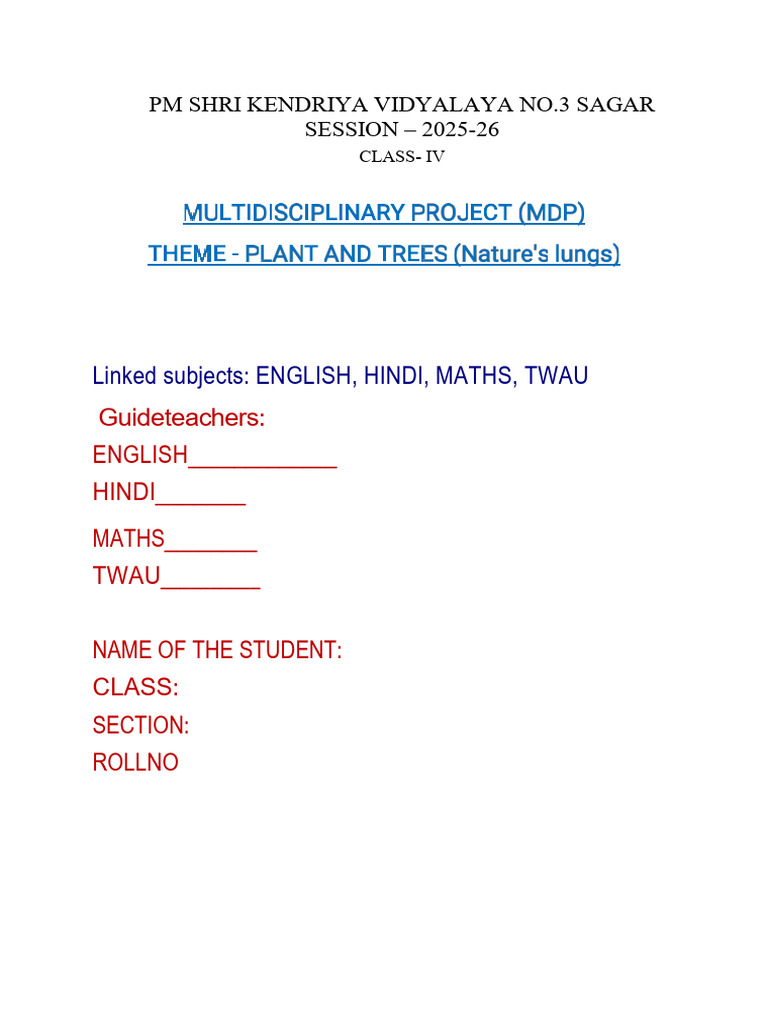 MDP CLASS 4 TERM 2 | PDF