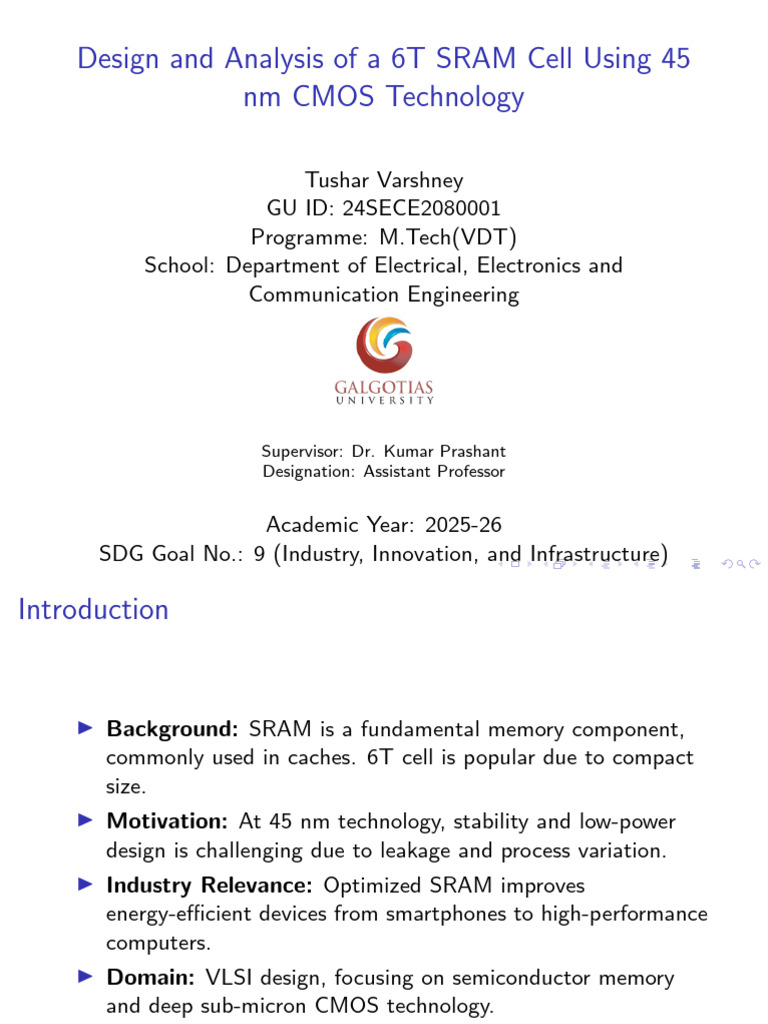 6T SRAM Cell Design in 45nm CMOS | PDF | Cmos | Computer Memory