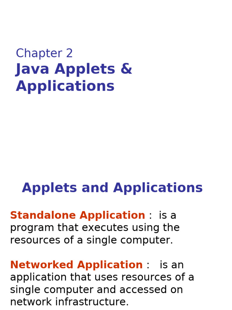 Java Applets vs Applications Explained | PDF | Window (Computing ...