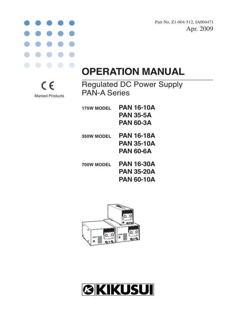 PAN-A Series DC Power Supply Manual | PDF | Power Supply | Humidity