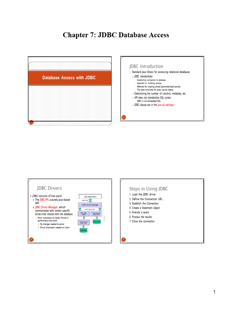 JDBC Database Access Guide | PDF | Databases | Sql