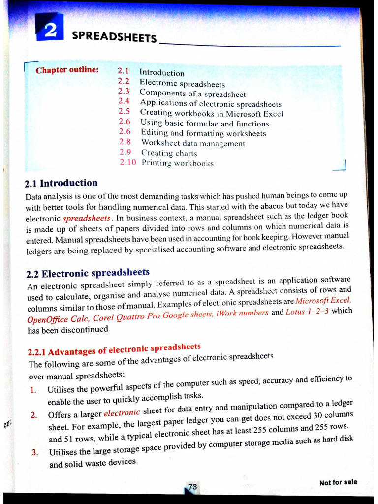 Spreadsheets Notes | PDF