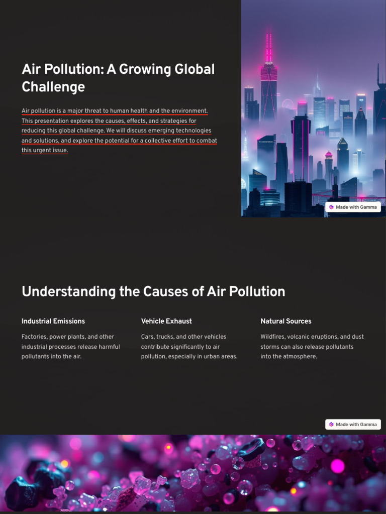 Combatting Air Pollution: Causes & Solutions | PDF | Air Pollution ...