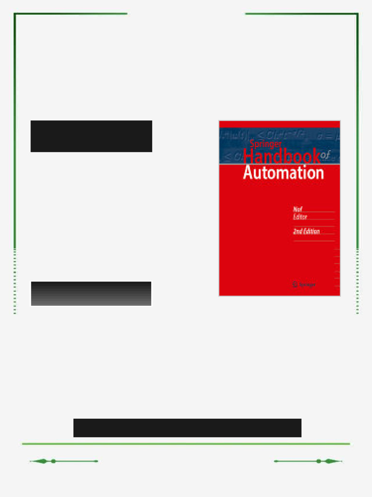 Springer Handbook of Automation 2nd Edition Shimon Y. Nof eBook ...