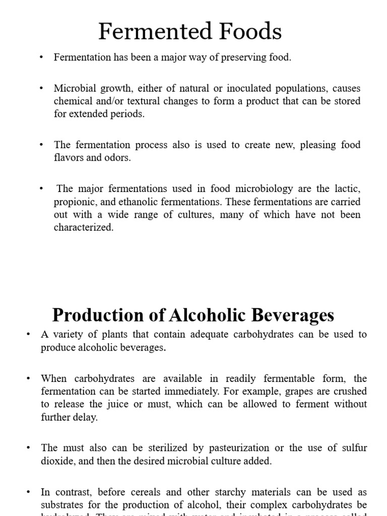 Fermented Foods: Processes and Types | PDF | Brewing | Beer