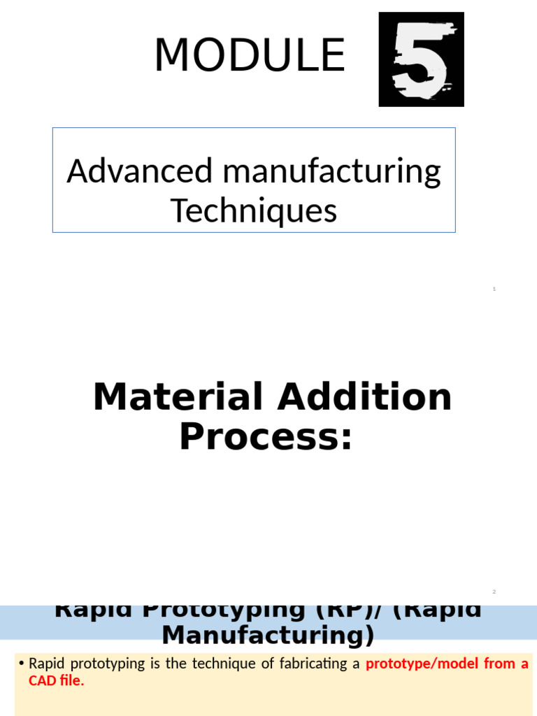 Additive Manufacturing Techniques Overview | PDF | 3 D Printing ...