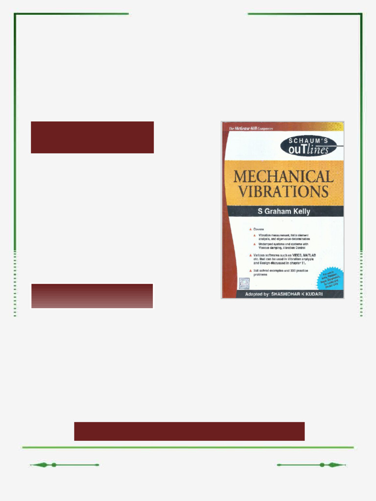Mechanical Vibrations 3rd Edition S. Graham Kelly And Shashidhar Kudari ...
