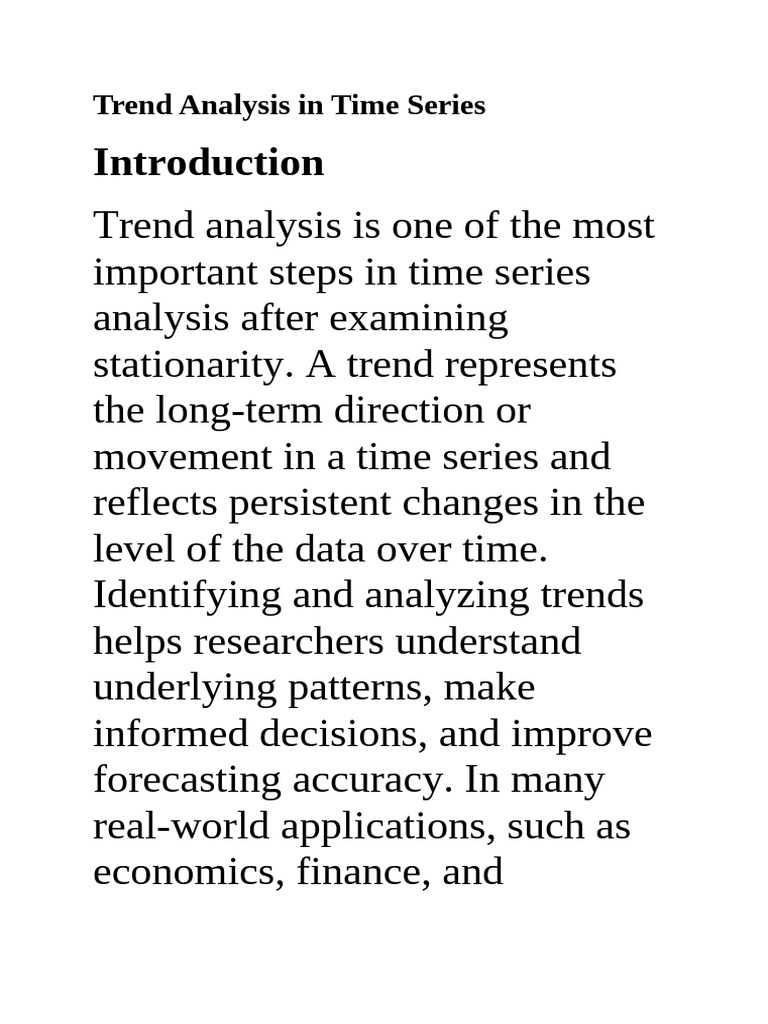 Trend Analysis in Time Series | PDF | Time Series | Linear Trend Estimation
