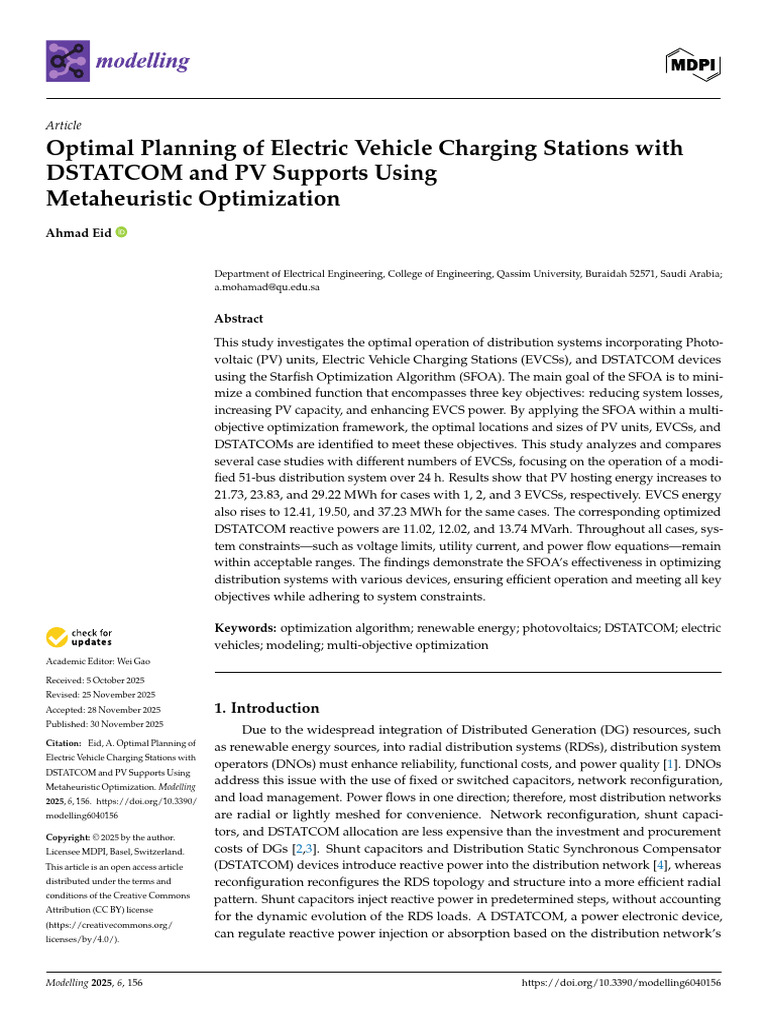 Optimal EV Charging Station Planning | PDF | Photovoltaics | Electric ...