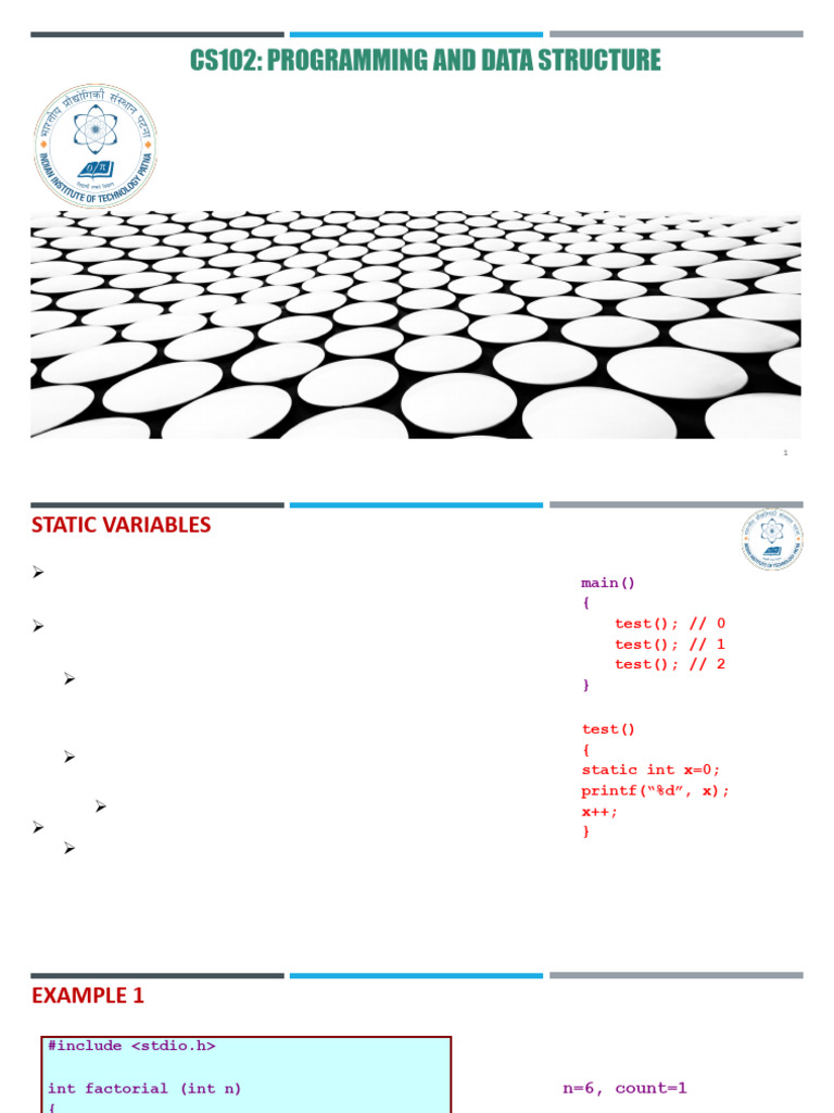 C Functions: Static, Auto, Register Variables | PDF | Parameter ...