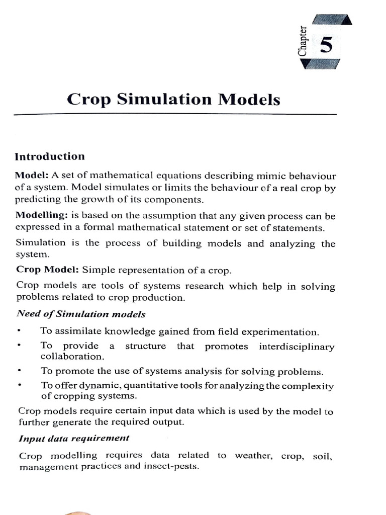 Crop Simulation Models Overview | PDF | Soil | System