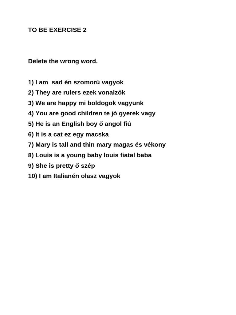 5 To BE EXERCISE 2 Adapted To Print 16 | PDF