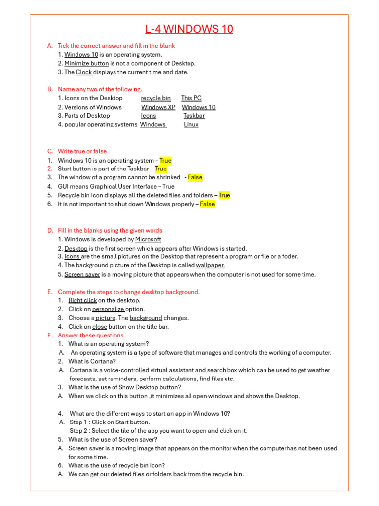 Windows 10 Operating System Overview | PDF