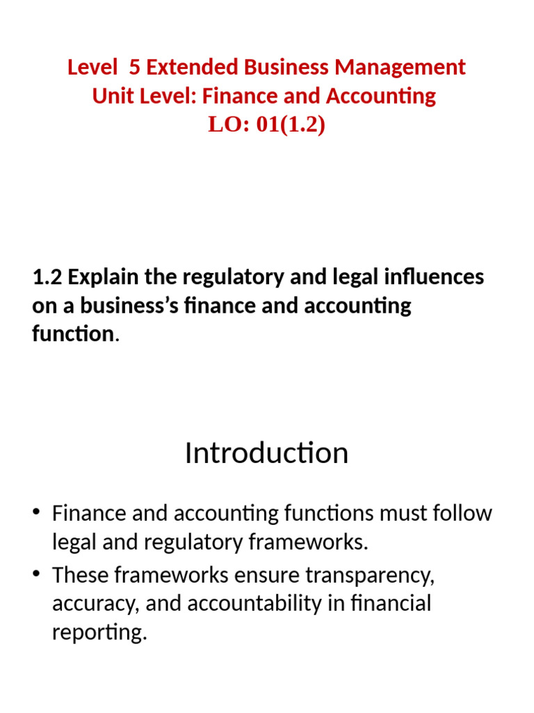 Regulatory Impact on Finance & Accounting | PDF | Regulatory Compliance ...