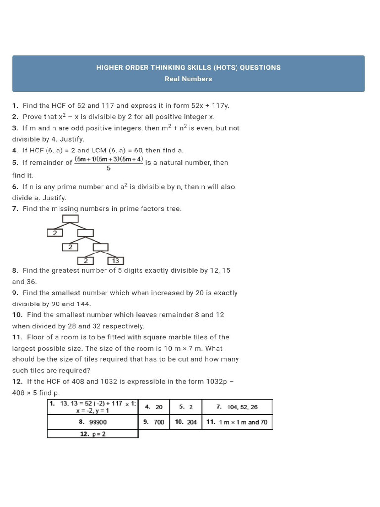 Math Hots Question | PDF