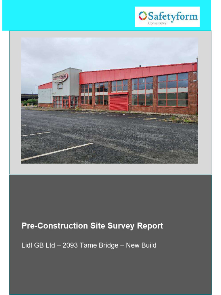 Pre-Construction Survey for Lidl Build | PDF | Occupational Safety And ...