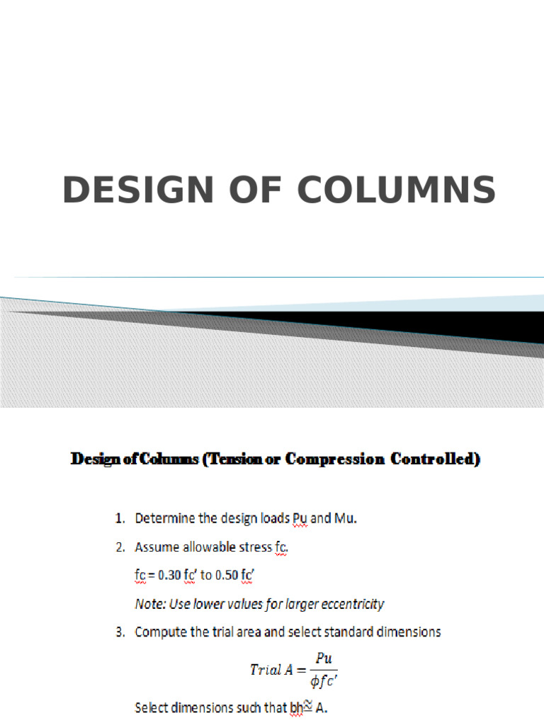 Design Procedure For Columns | PDF