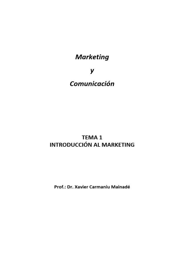 1 Introducción Al Marketing | PDF | Marketing | Economias