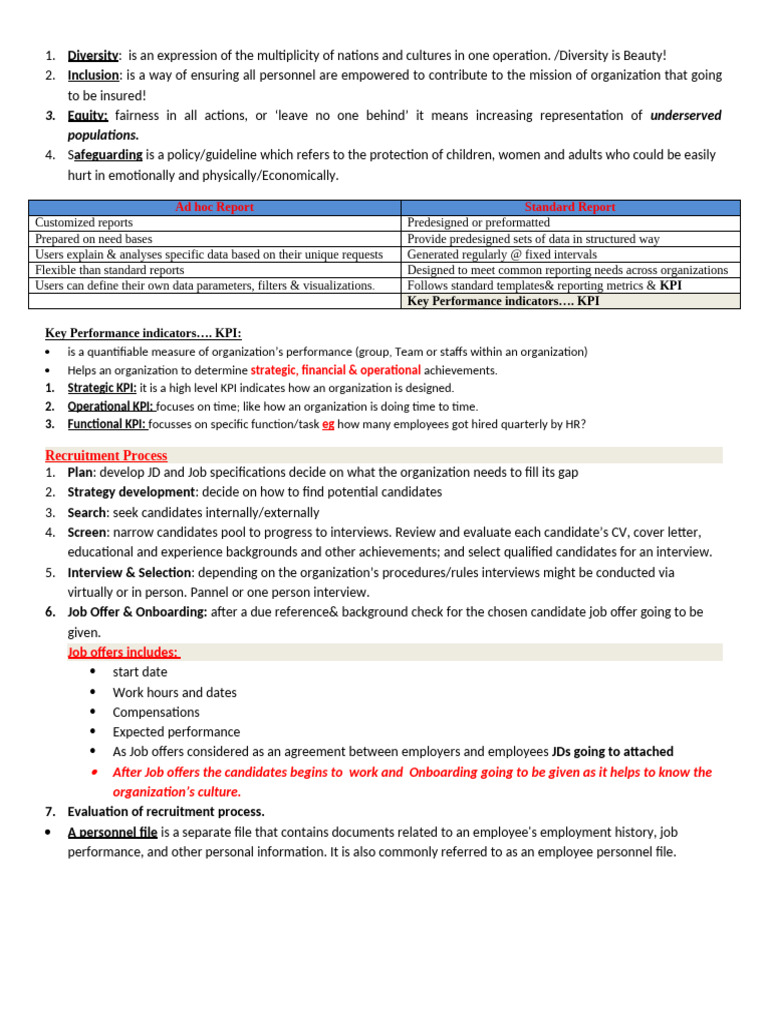 Interview for HR Profesionals INGO | PDF | Performance Indicator ...