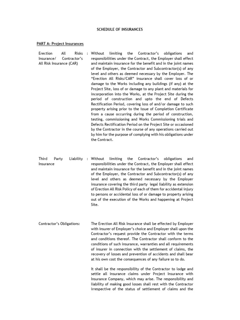 Project Insurance Requirements Overview | PDF | Liability Insurance ...