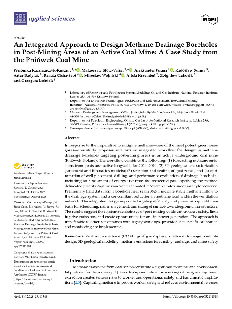 Methane Drainage Borehole Design in Coal Mine | PDF | Mining | Methane