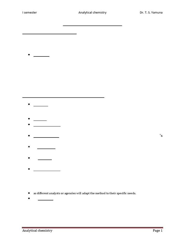 Analytical Chemistry I Semester Overview | PDF | Detection Limit ...
