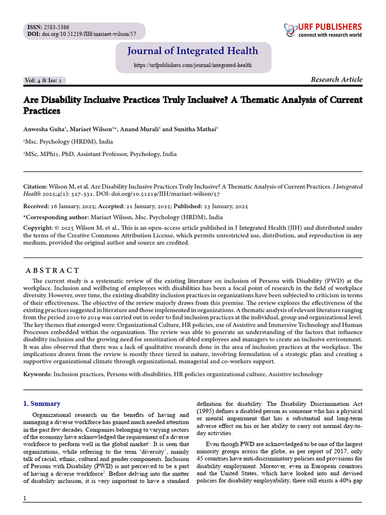 Evaluating Disability Inclusion Practices | PDF | Disability | Employment