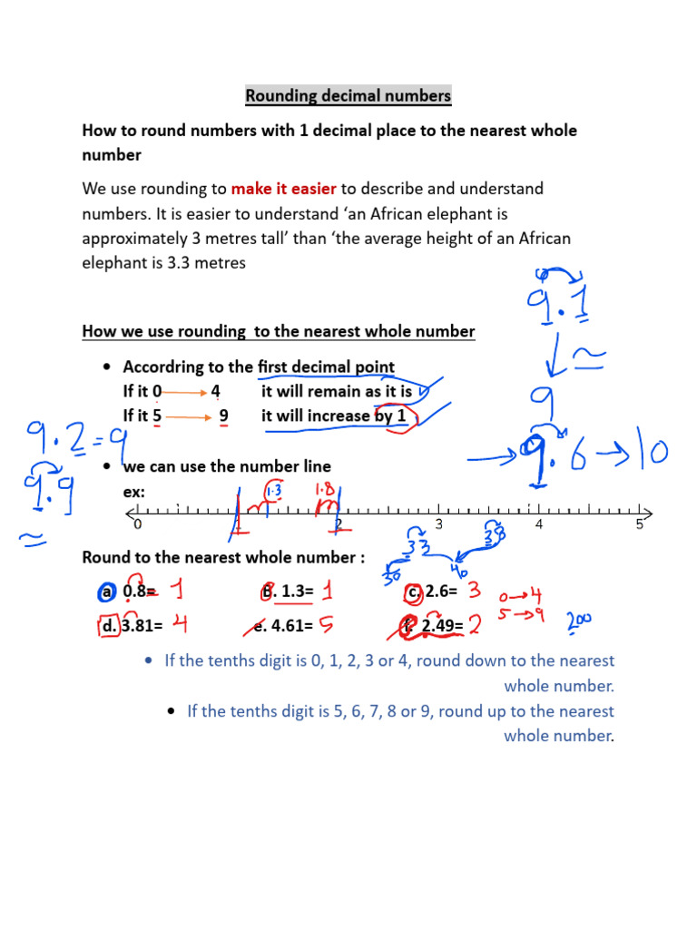 Rounding Decimal Numbers Explained | PDF