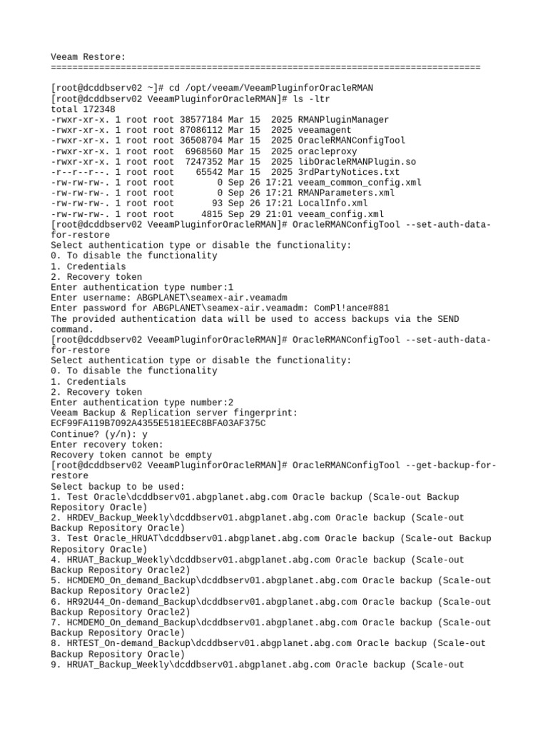 Veeam Oracle RMAN Restore Guide | PDF | Backup | Information Technology