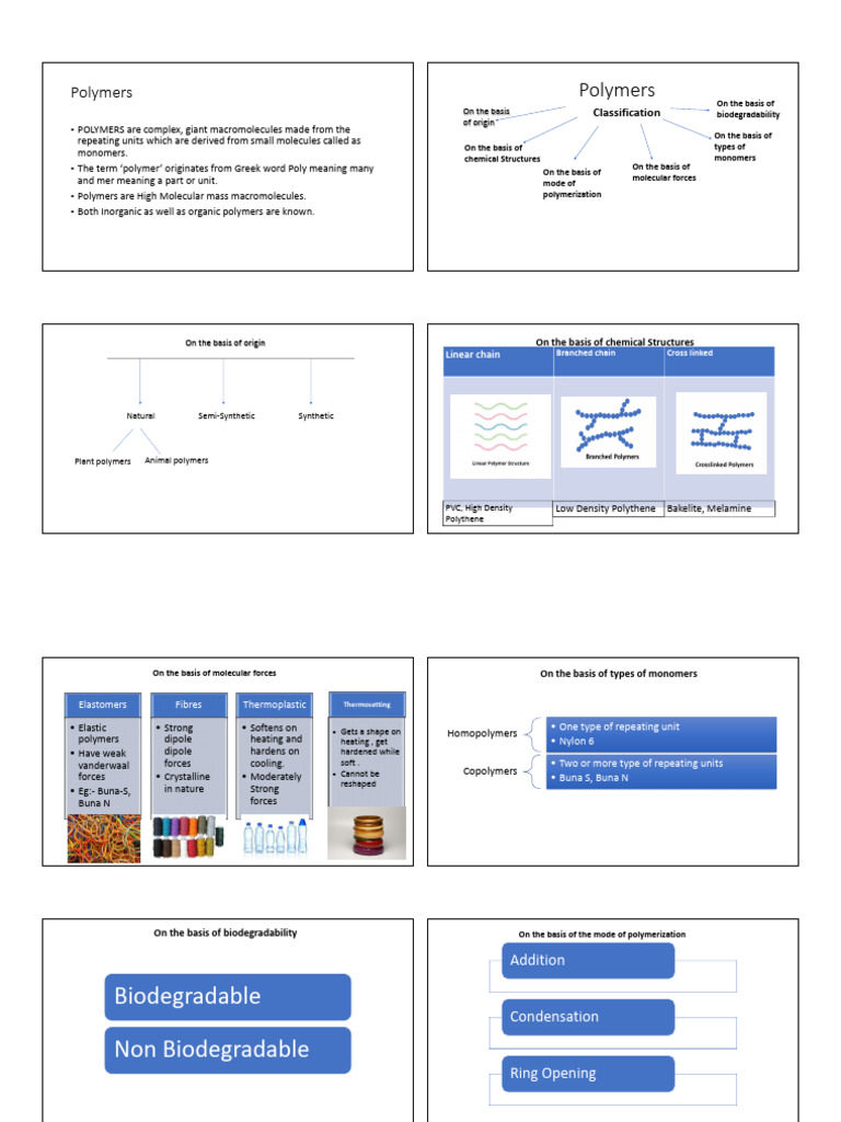polymers | PDF | Polymers | Polymerization