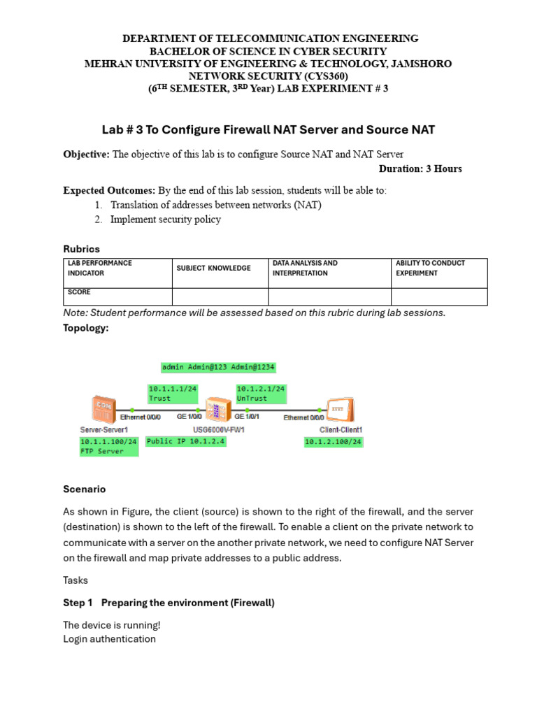 Configure Source NAT on Huawei Firewall | PDF | File Transfer Protocol ...