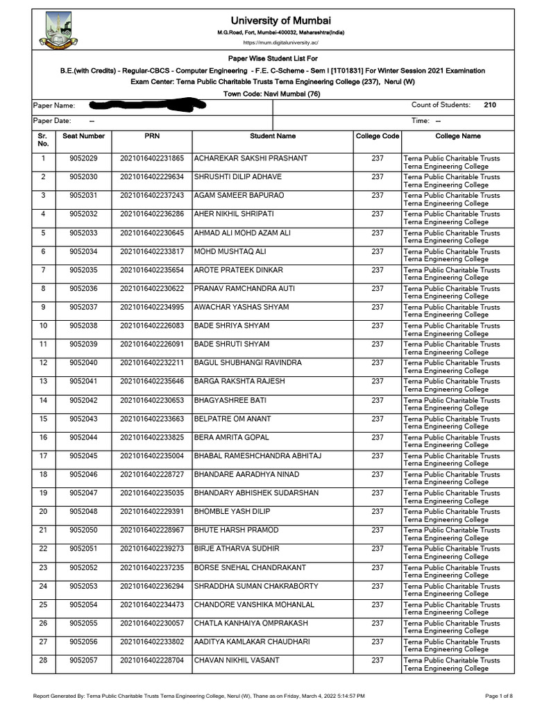 B.E. Computer Engineering Student List | PDF | Mythological Characters ...