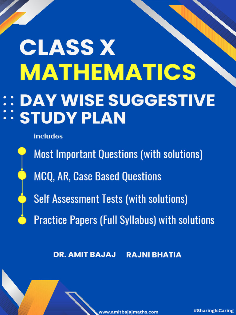 CLASS X MATHEMATICS EXAM 2025-26 - SUGGESTIVE STUDY PLAN BY DR. AMIT ...