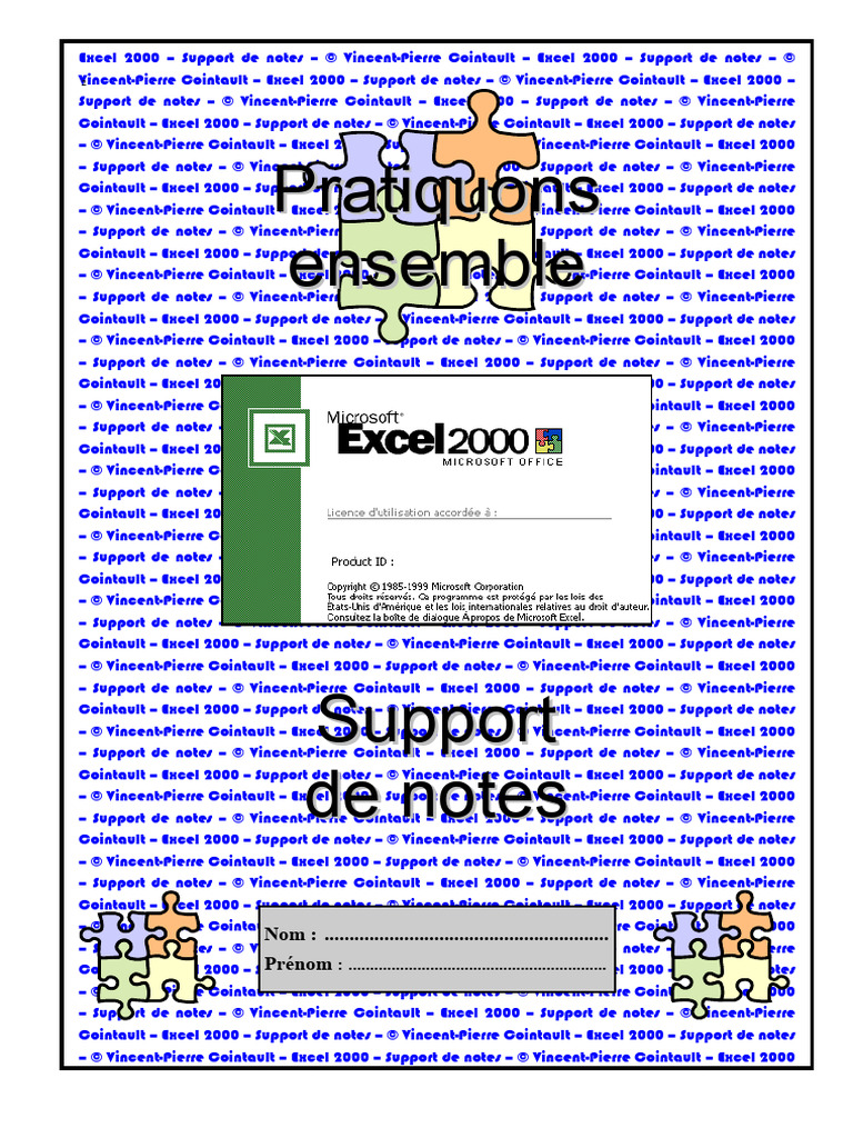 Support de notes Excel 2000 | PDF | Microsoft Excel | Feuille de calcul