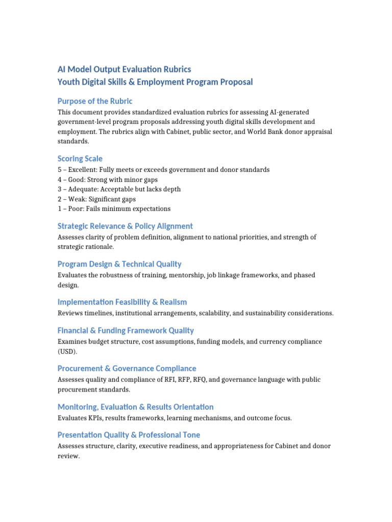 AI Model Evaluation Rubrics | PDF
