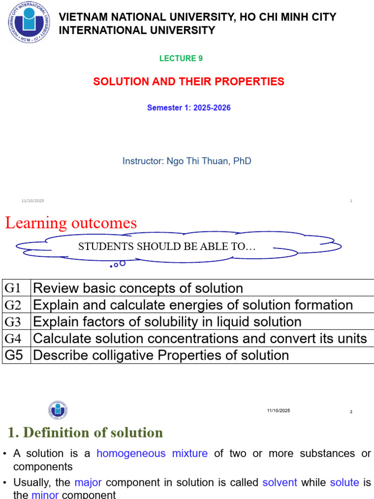 Properties and Energies of Solutions | PDF | Solvation | Materials Science