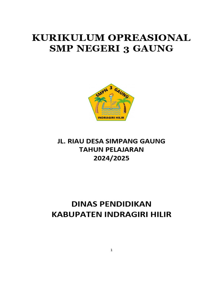 Kurikulum SMP Negeri 3 Gaung 2024/2025 | PDF