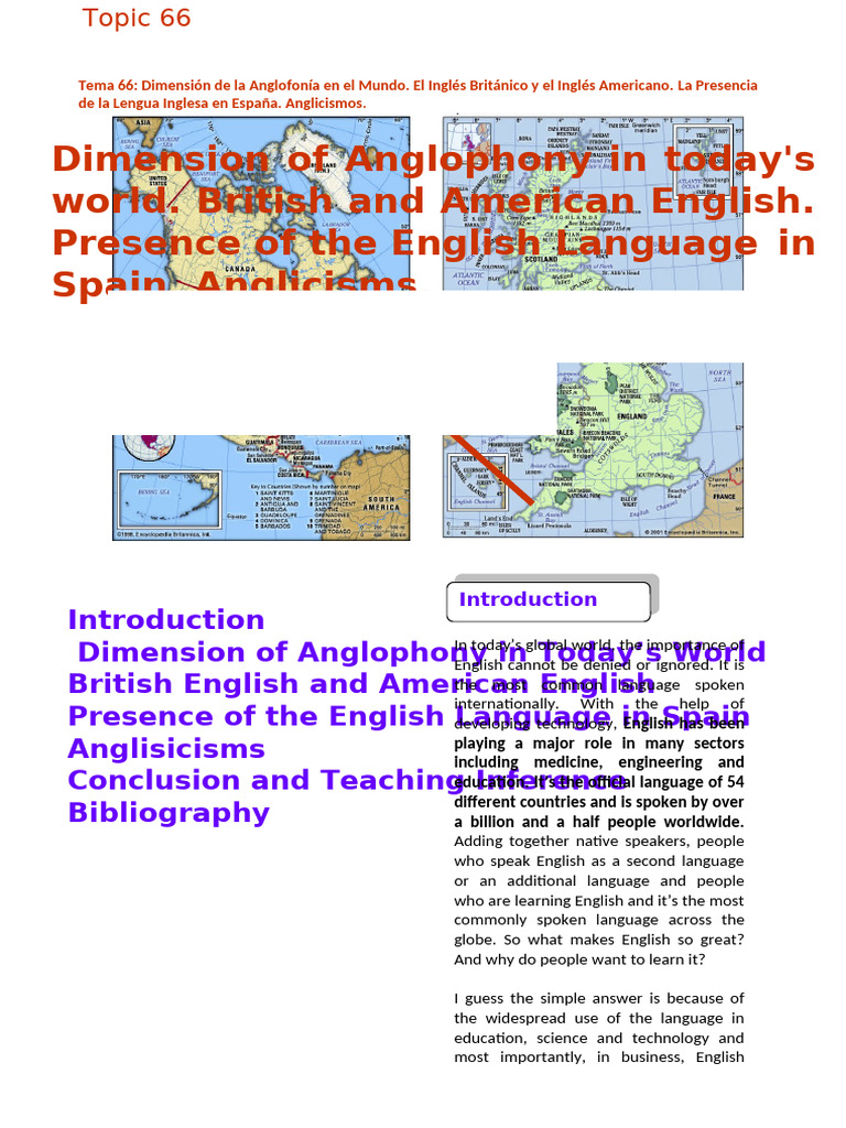 Tema 66.Anglophony | PDF | English Language | Plural
