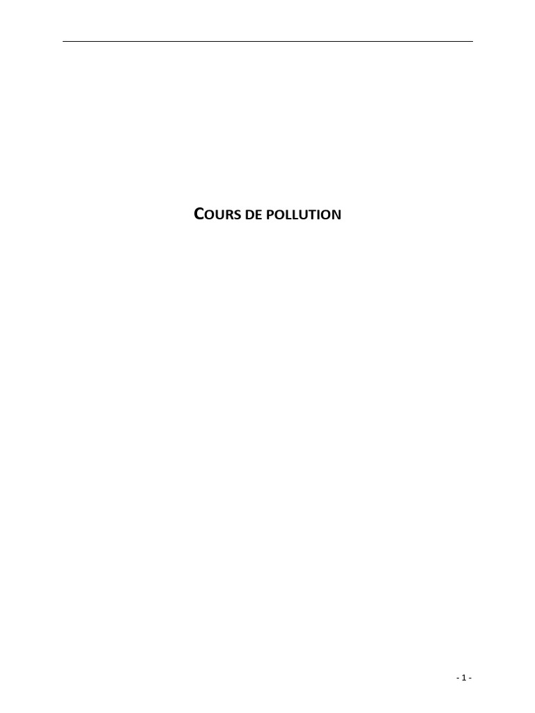 Cours complet sur la pollution environnementale | PDF | la pollution ...
