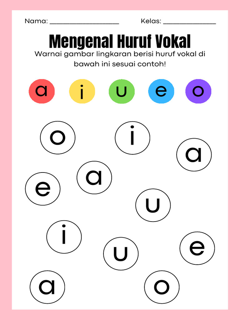 Aktivitas Mengenal Huruf Vokal | PDF