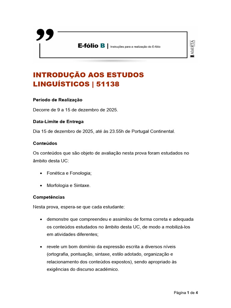 Prova de Linguística: Fonética e Morfologia | PDF | Fonética | Citação