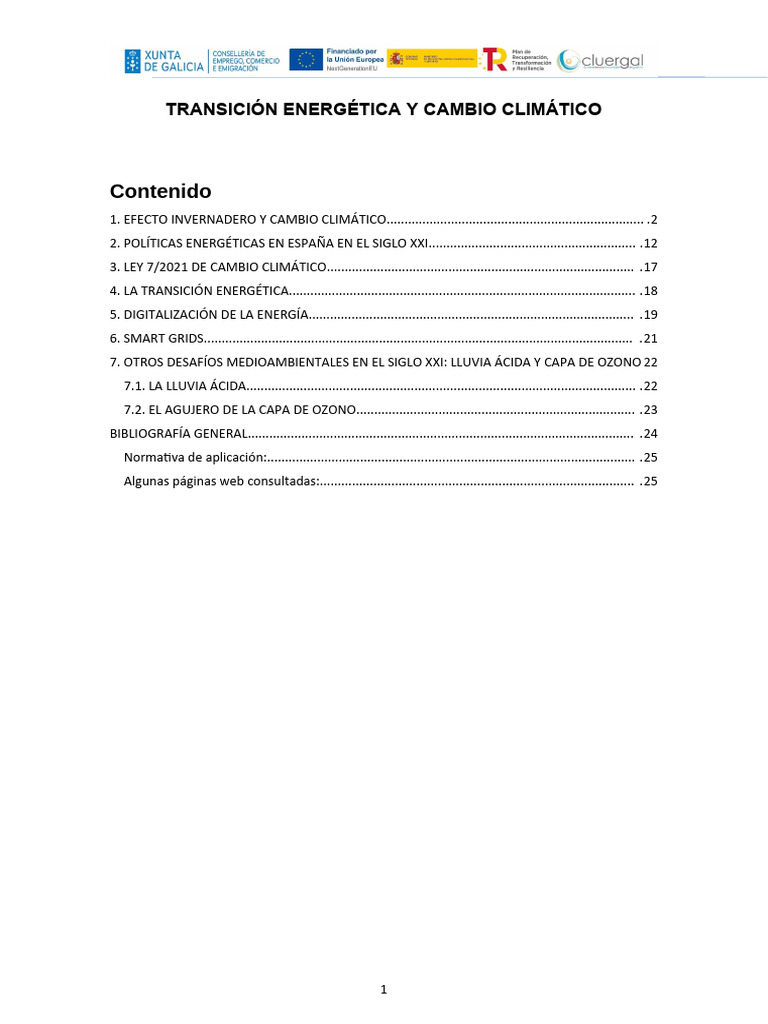 Apuntes 2. Transición Energética y Cambio Climático | PDF | Energía ...