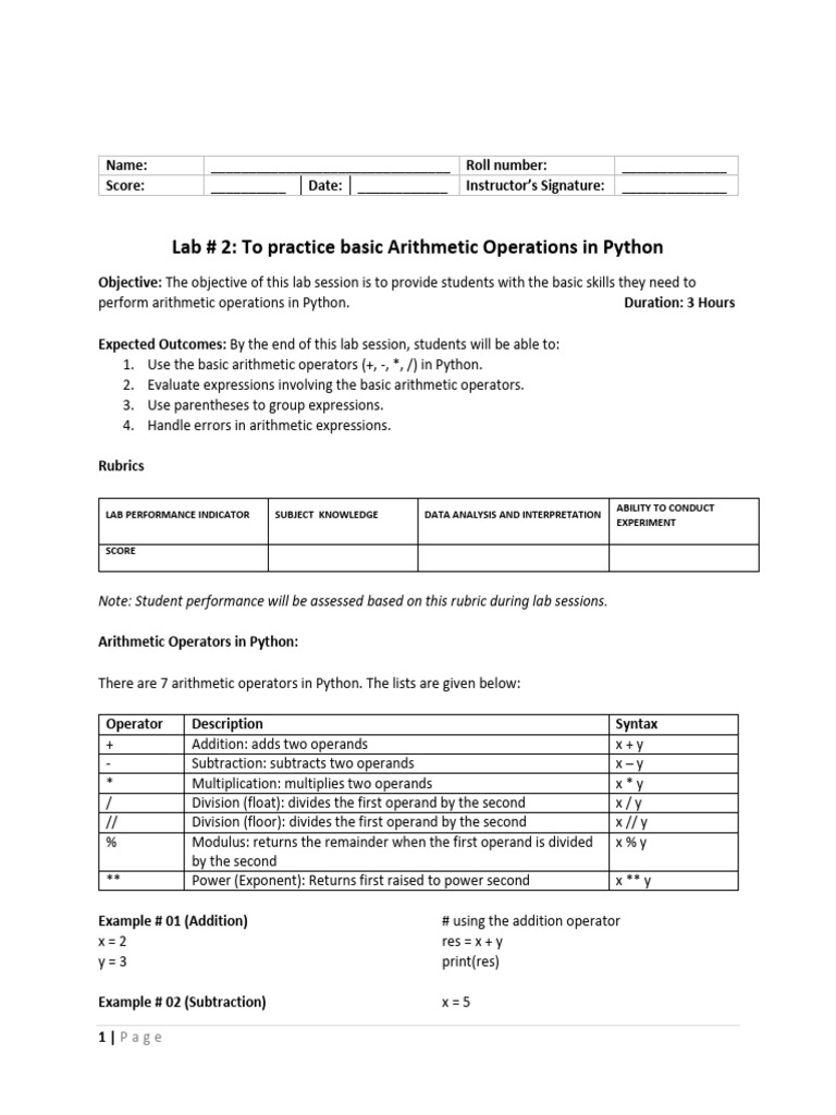 23CYS PF - Lab 2 | PDF | Arithmetic | Multiplication
