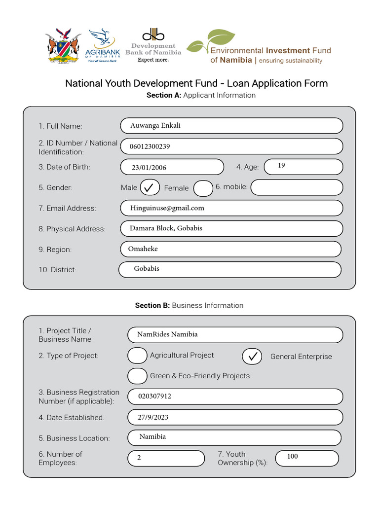 Nydf Application Form 1 (1) | PDF