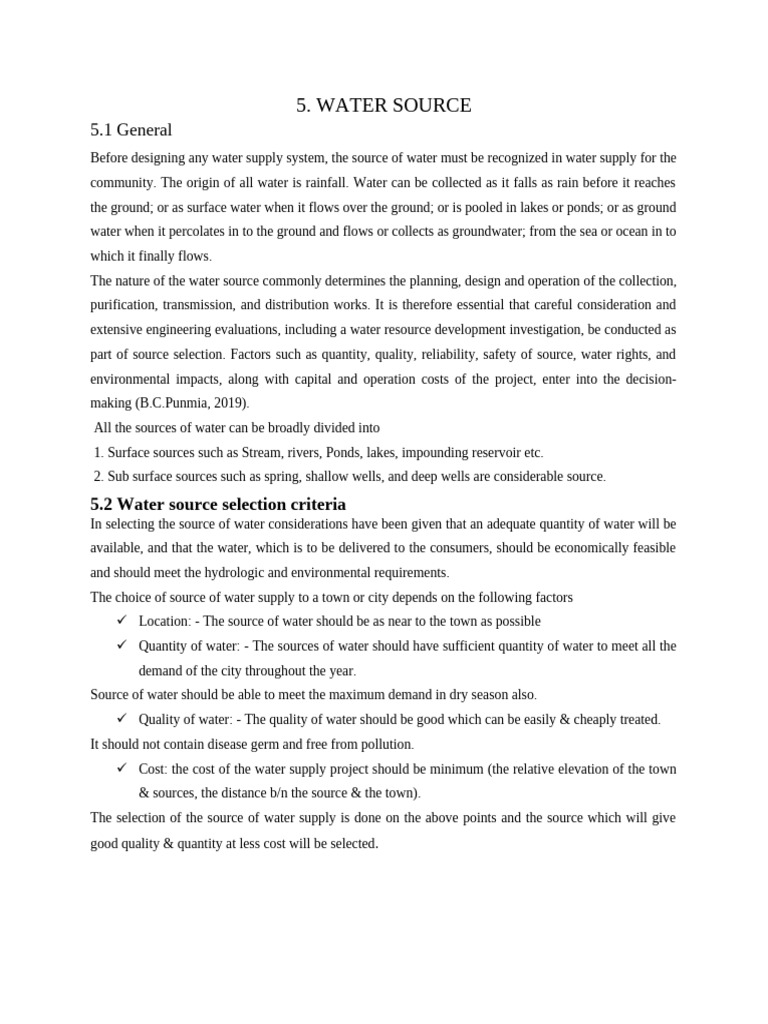 Water Source Selection and Pump Design | PDF | Pump | Water