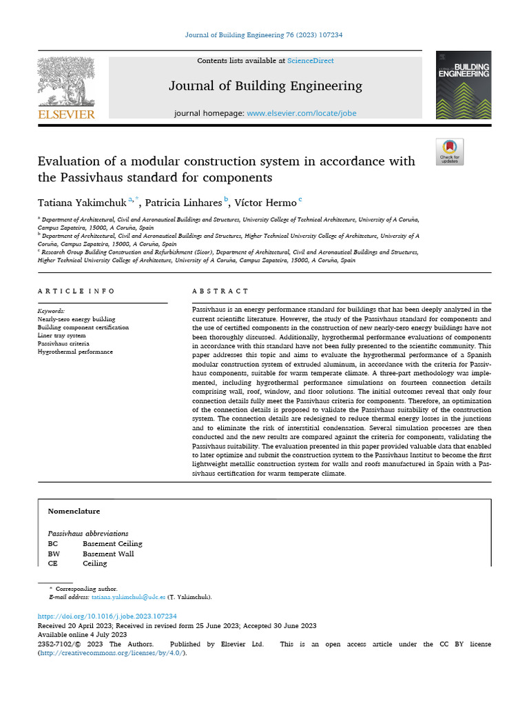 Evaluation of a modular construction system in accordance with the ...