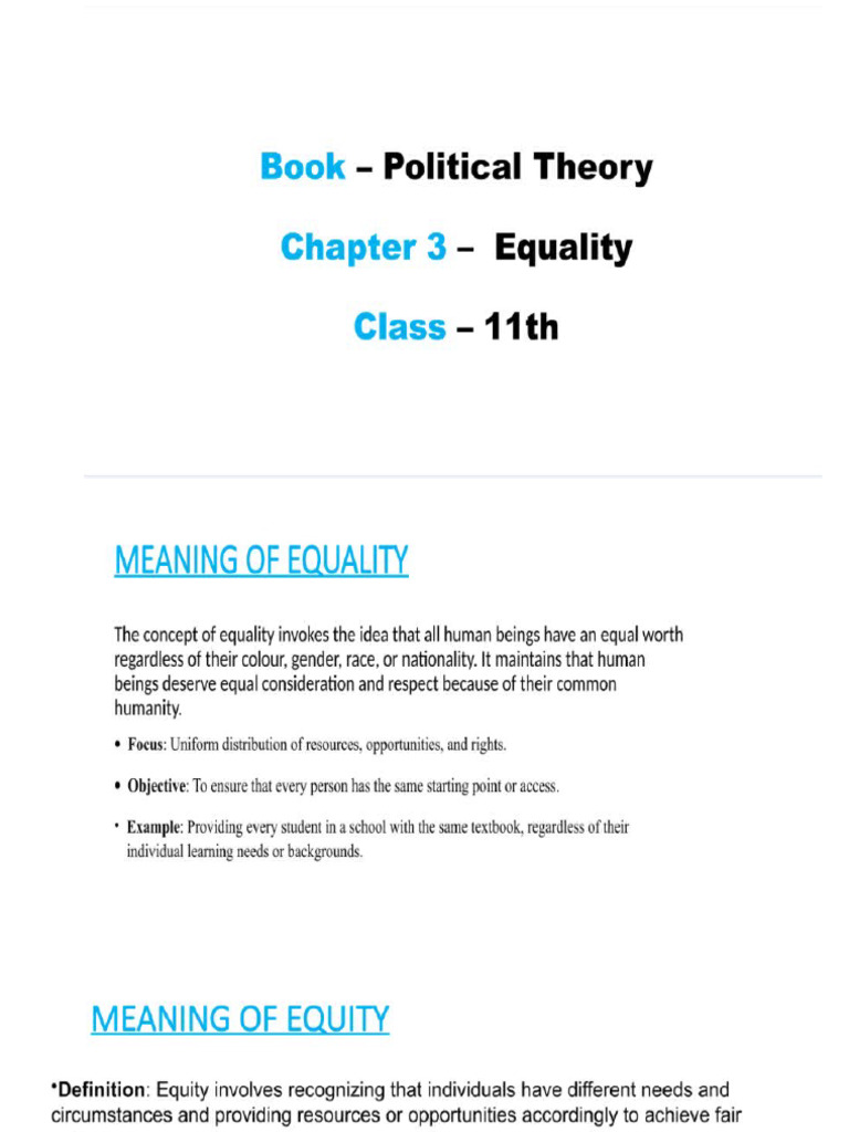 Grade 11 PS Equality | PDF